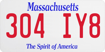 MA license plate 304IY8