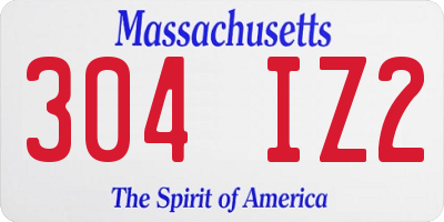 MA license plate 304IZ2
