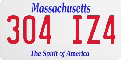 MA license plate 304IZ4