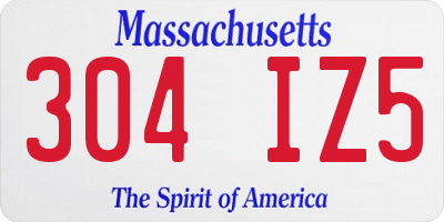 MA license plate 304IZ5
