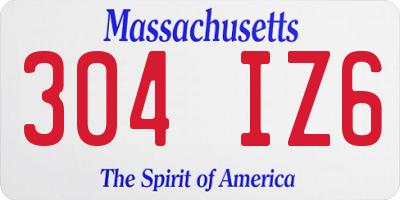 MA license plate 304IZ6