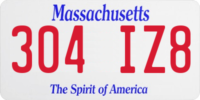 MA license plate 304IZ8