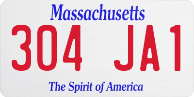 MA license plate 304JA1