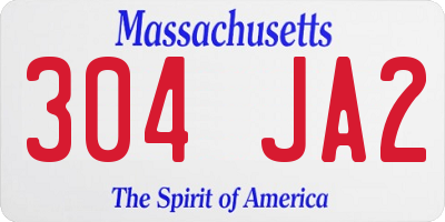 MA license plate 304JA2