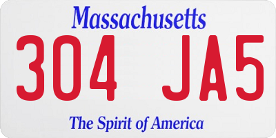 MA license plate 304JA5