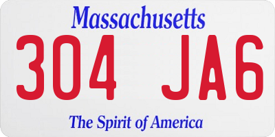 MA license plate 304JA6
