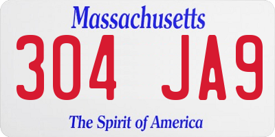 MA license plate 304JA9