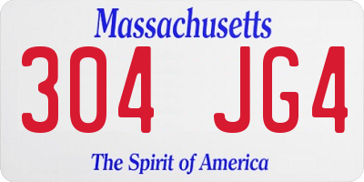 MA license plate 304JG4