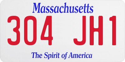 MA license plate 304JH1