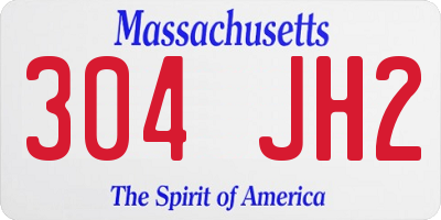 MA license plate 304JH2