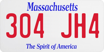 MA license plate 304JH4