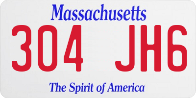 MA license plate 304JH6