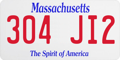 MA license plate 304JI2