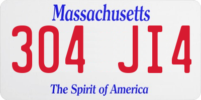 MA license plate 304JI4
