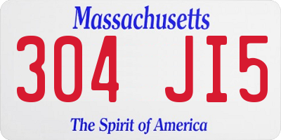MA license plate 304JI5