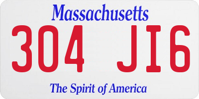 MA license plate 304JI6
