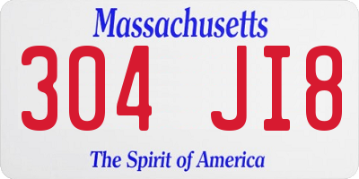 MA license plate 304JI8