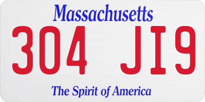 MA license plate 304JI9