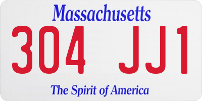MA license plate 304JJ1