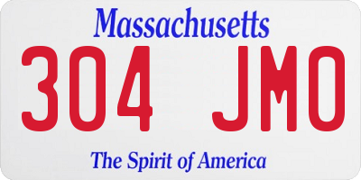 MA license plate 304JM0