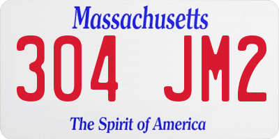 MA license plate 304JM2
