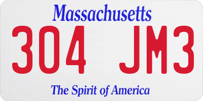 MA license plate 304JM3