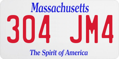 MA license plate 304JM4