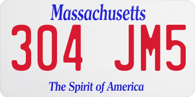 MA license plate 304JM5
