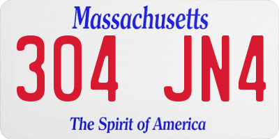 MA license plate 304JN4