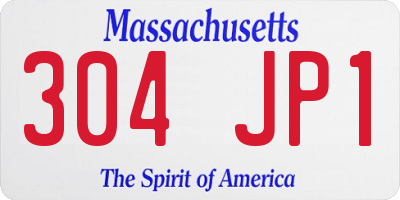 MA license plate 304JP1