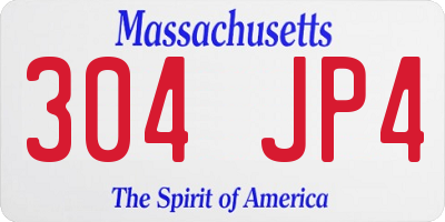 MA license plate 304JP4