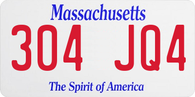 MA license plate 304JQ4