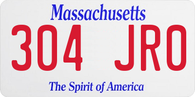MA license plate 304JR0