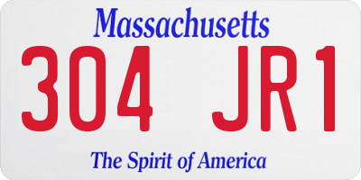 MA license plate 304JR1