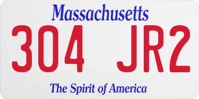 MA license plate 304JR2