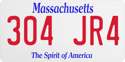 MA license plate 304JR4