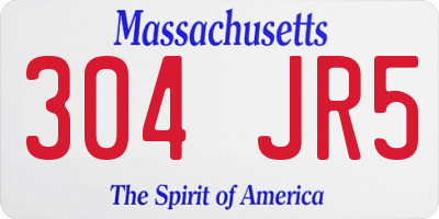 MA license plate 304JR5