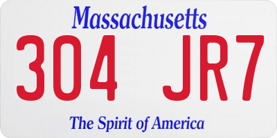 MA license plate 304JR7
