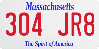 MA license plate 304JR8