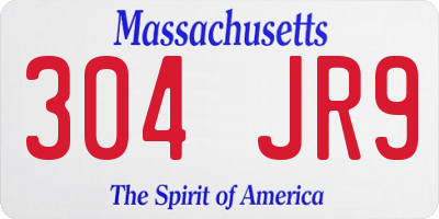 MA license plate 304JR9