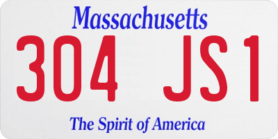 MA license plate 304JS1