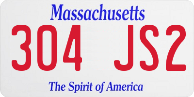 MA license plate 304JS2