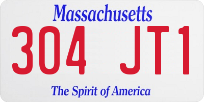 MA license plate 304JT1