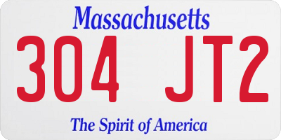 MA license plate 304JT2