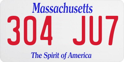 MA license plate 304JU7