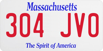 MA license plate 304JV0