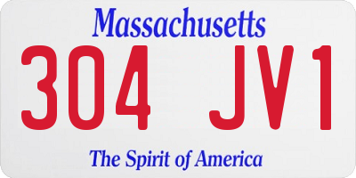 MA license plate 304JV1