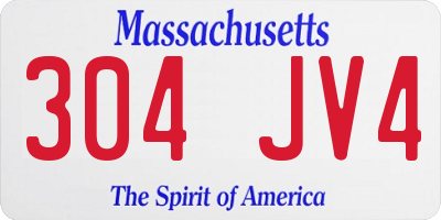 MA license plate 304JV4