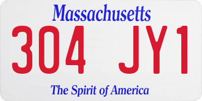 MA license plate 304JY1