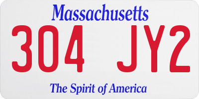 MA license plate 304JY2